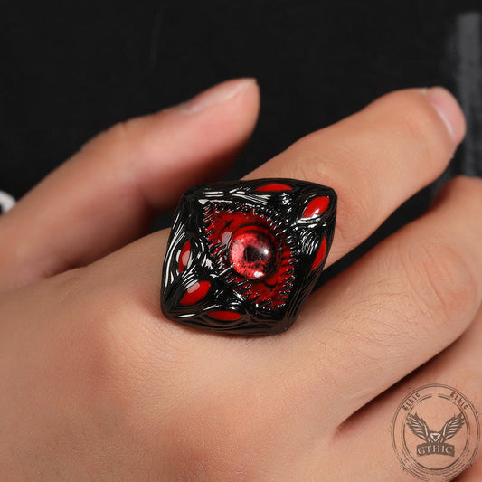 Gothic Alien Eye Brass Ring