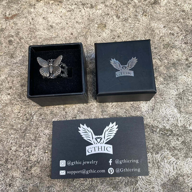 Gothic Butterfly Stainless Steel Animal Ring