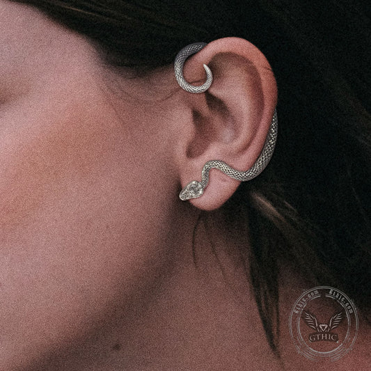 Gothic Snake Stainless Steel Stud Earrings