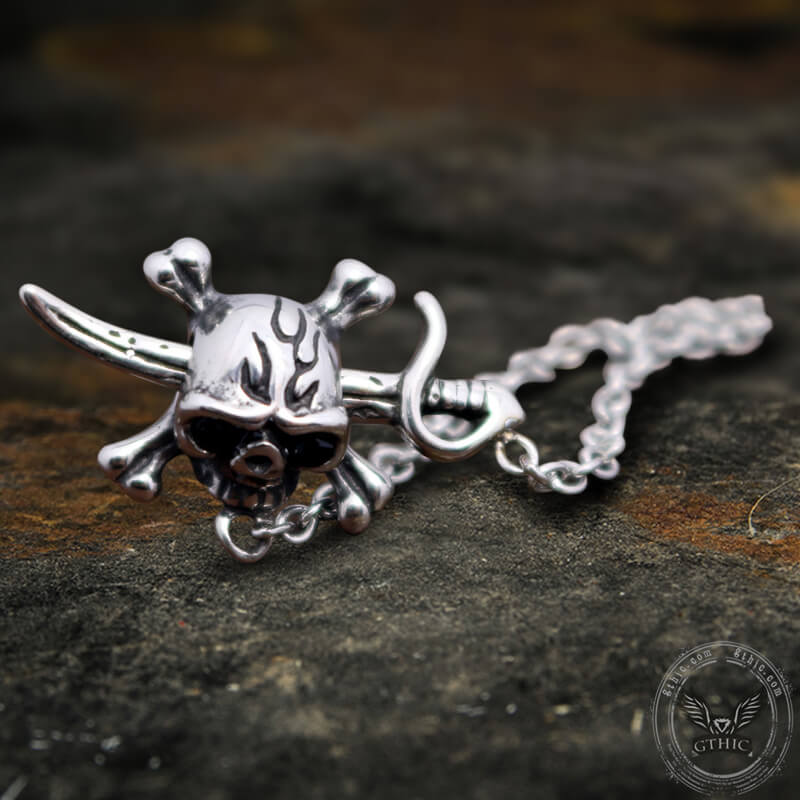 Gothic Sword Crossbone Stainless Steel Skull Stud Earrings