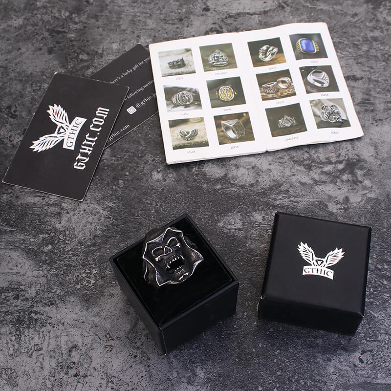 Gothic The Death Skull Stainless Steel Ring
