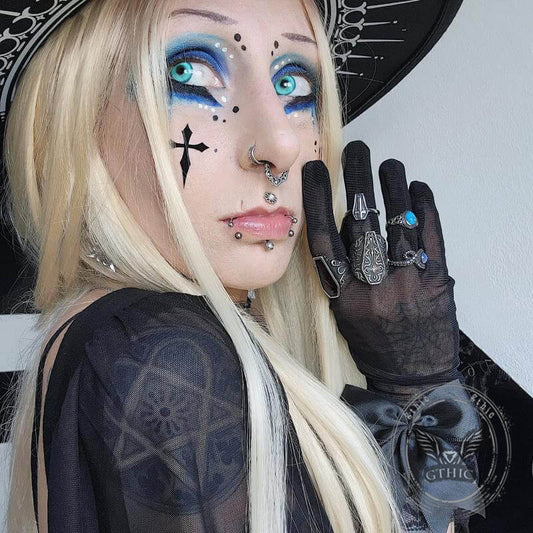 Gothic Vampire Coffin Stainless Steel Cross Ring