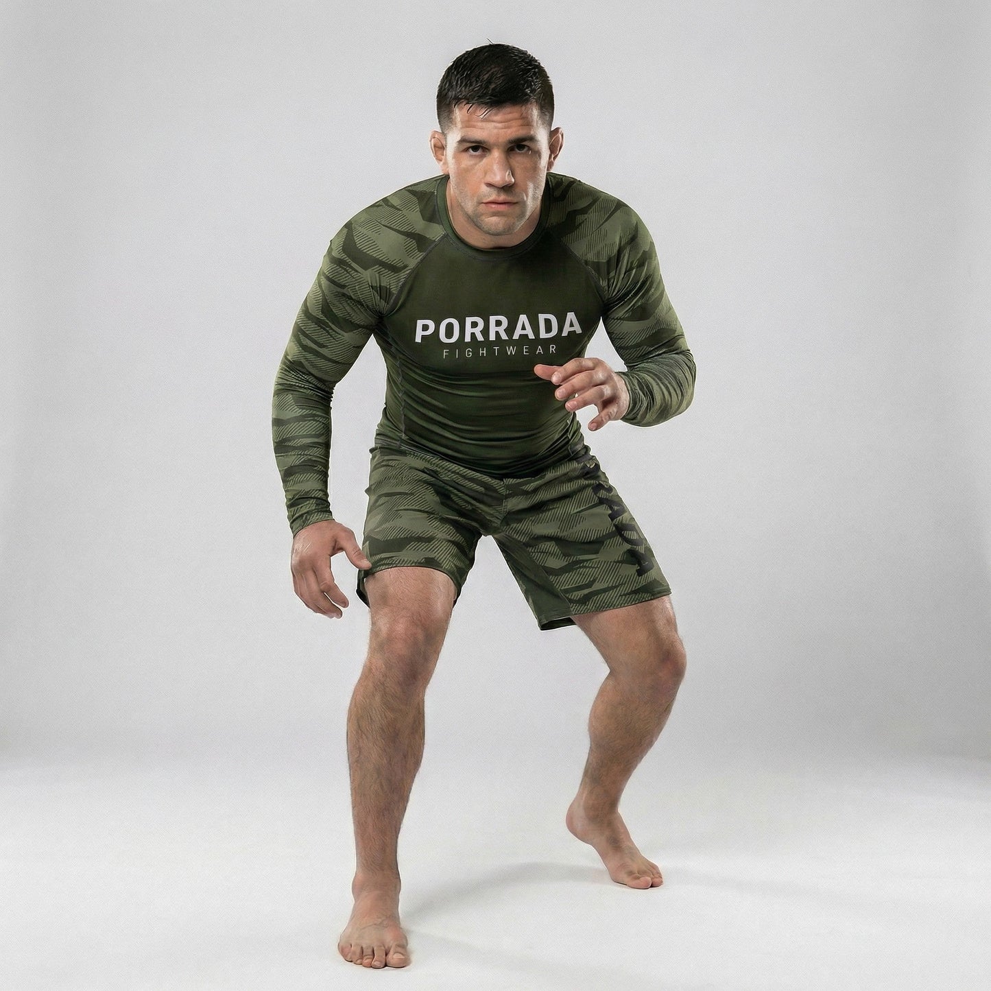 GREEN CAMO FIGHT SHORTS