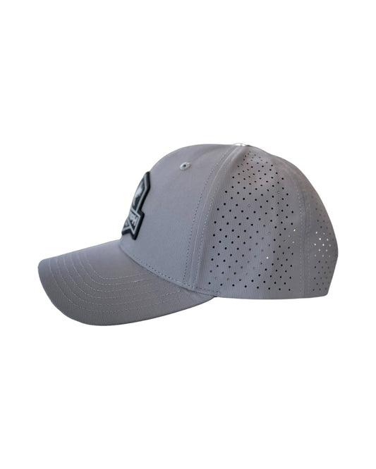 Grey PVC Performance Snapback Hat