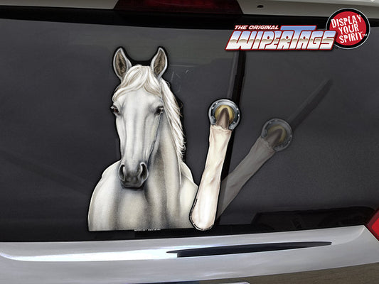 Grey Horse Waving WiperTags
