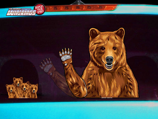 Grizzly Bear 399 With Cubs Waving