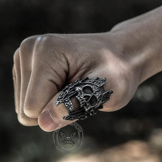 God of War Ares Stainless Steel Skull Ring