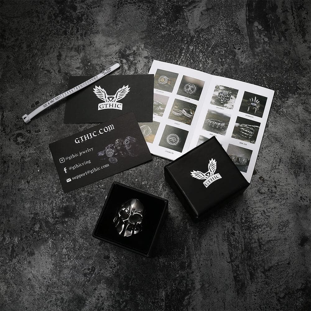 GTHIC Sparta Stainless Steel Skull Ring