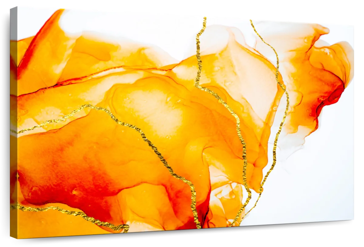 Abstract Orange Spill Wall Art