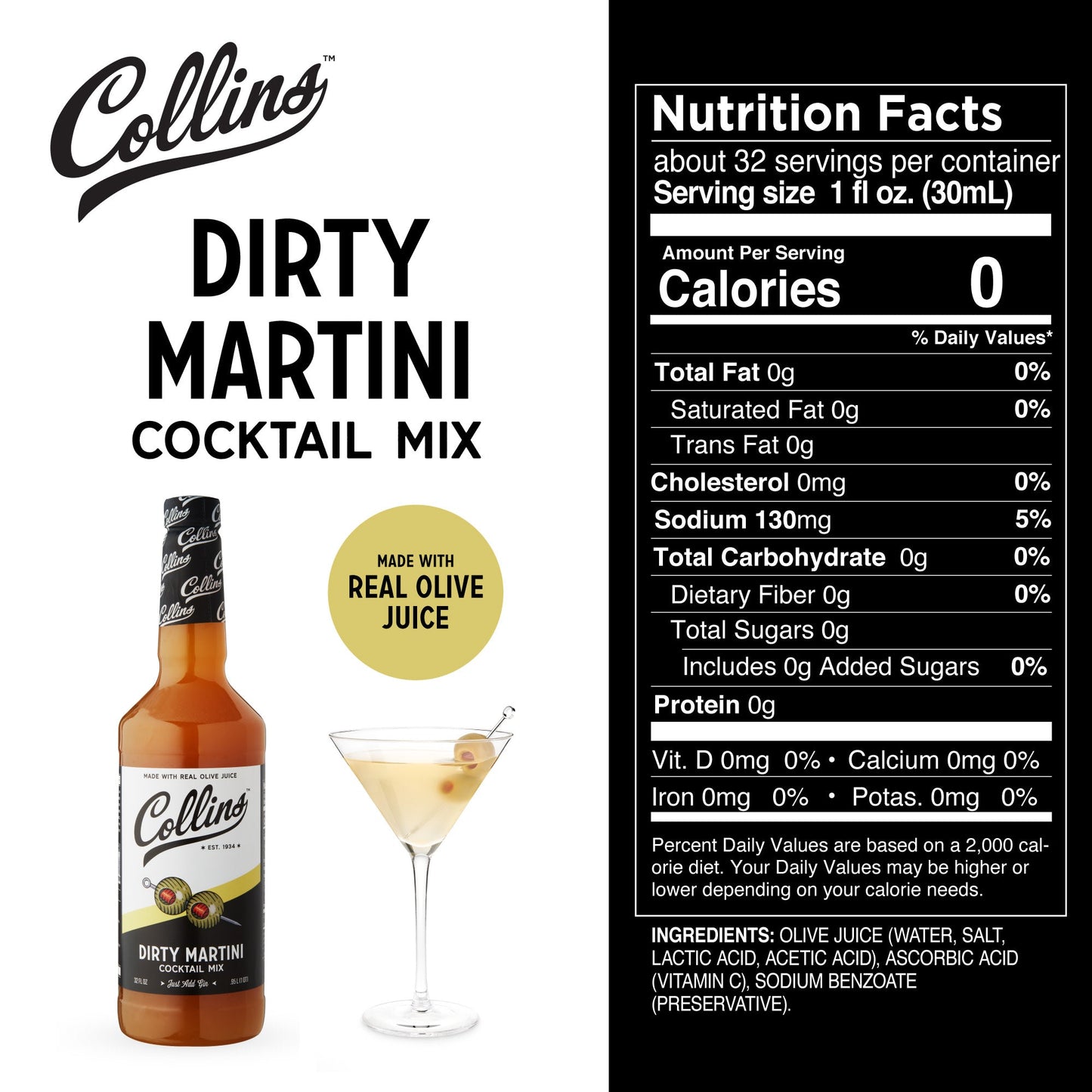 Dirty Martini Cocktail Mix 32 oz