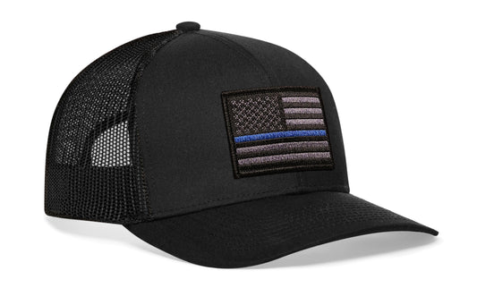 Thin Blue Line Trucker Hat | Black Police Tactical Snapback