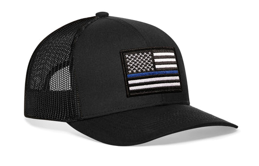 Thin Blue Line Trucker Hat | Black Police Snapback