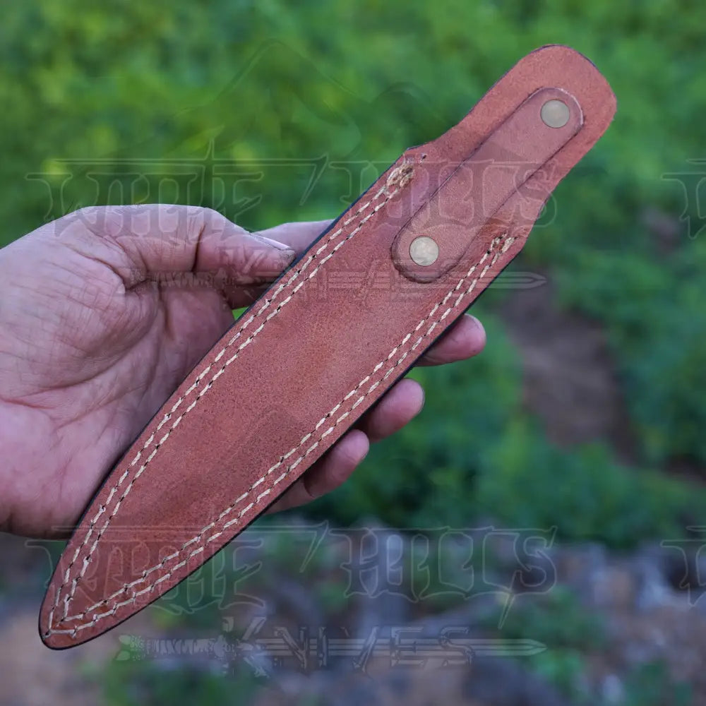 HANDMADE DAMASCUS DAGGER KNIFE - 8.5" FULL TANG Damascus Steel KNIFE - Stag Antler Handle