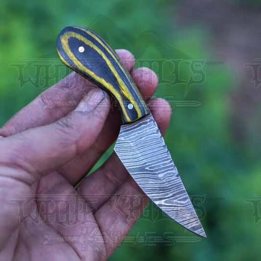 Handmade Damascus Steel Knife - Pakka Wood Handle - 5" Full Tang Hunting & Camping Knife - SK-029