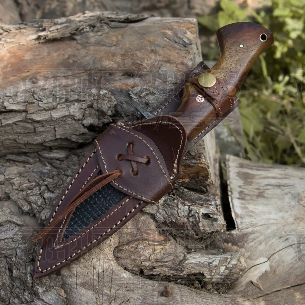 HANDMADE FORGED DAMASCUS Steel Hunting Knife Full Tang