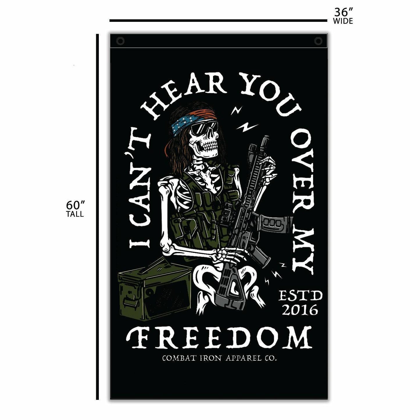 I Can't Hear You Over All My Freedom AR Guitar Rocker 3' X 5' Wall Flag