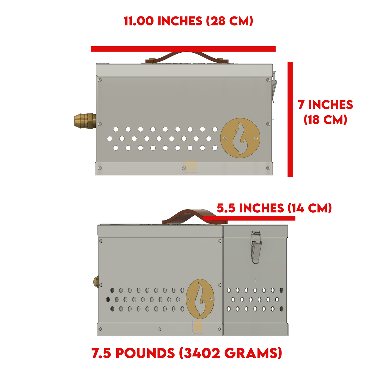 The Hekla: 304 Sexy Stainless Steel LavaBox with Dual-Burner