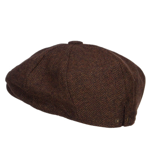 Men's Herringbone Wool 8 Panel Newsboy