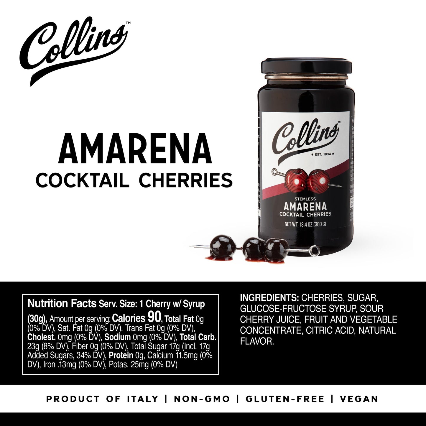 Stemless Amarena Cherries 13.4 oz