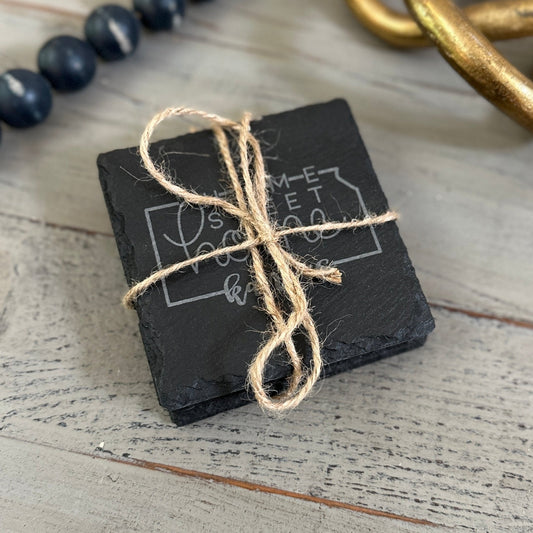 Home Sweet Home Coaster (State Outline) | Slate Coaster