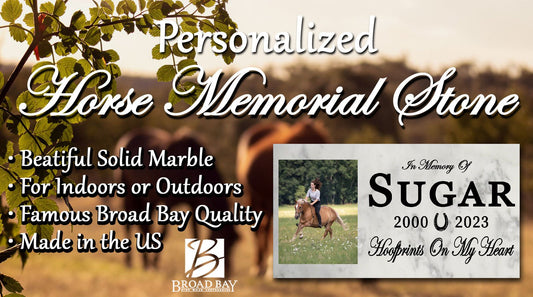 Horse Memorial Plaque – Personalized Marble Pet Tribute With Photo & Dates