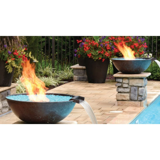 HPC 31-Inch Tempe Round Copper Gas Fire and Water Bowl
