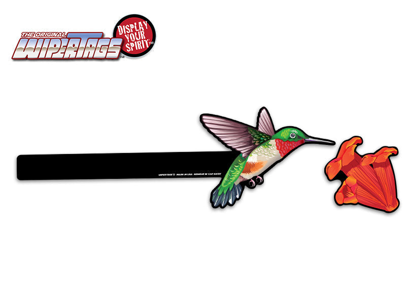 Hummingbird with Flower WiperTags