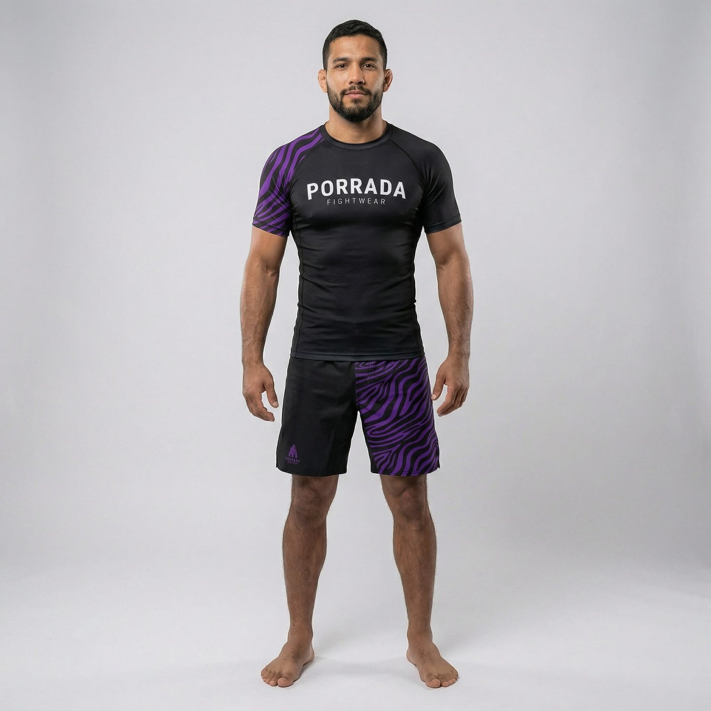 IBJJF PURPLE RANKED SHORT SLEEVE RASH GUARD