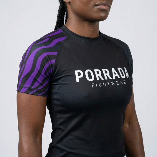 IBJJF PURPLE RANKED WOMEN SHORT SLEEVE RASH GUARD