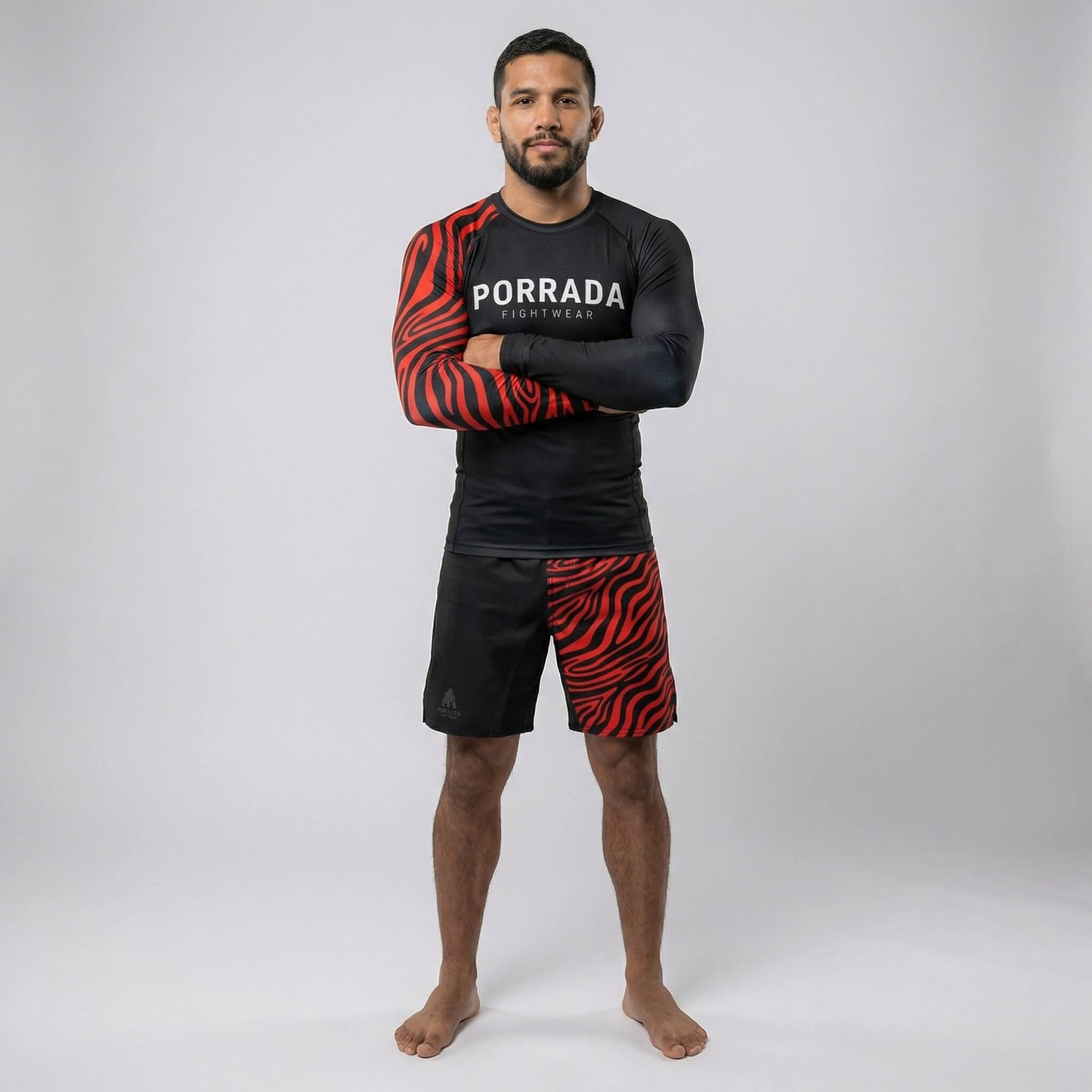IBJJF RED BLACK RANKED RASH GUARD