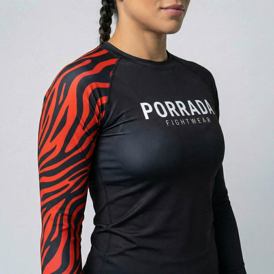 IBJJF RED BLACK RANKED WOMEN RASH GUARD