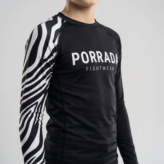 IBJJF WHITE RANKED KIDS RASH GUARD
