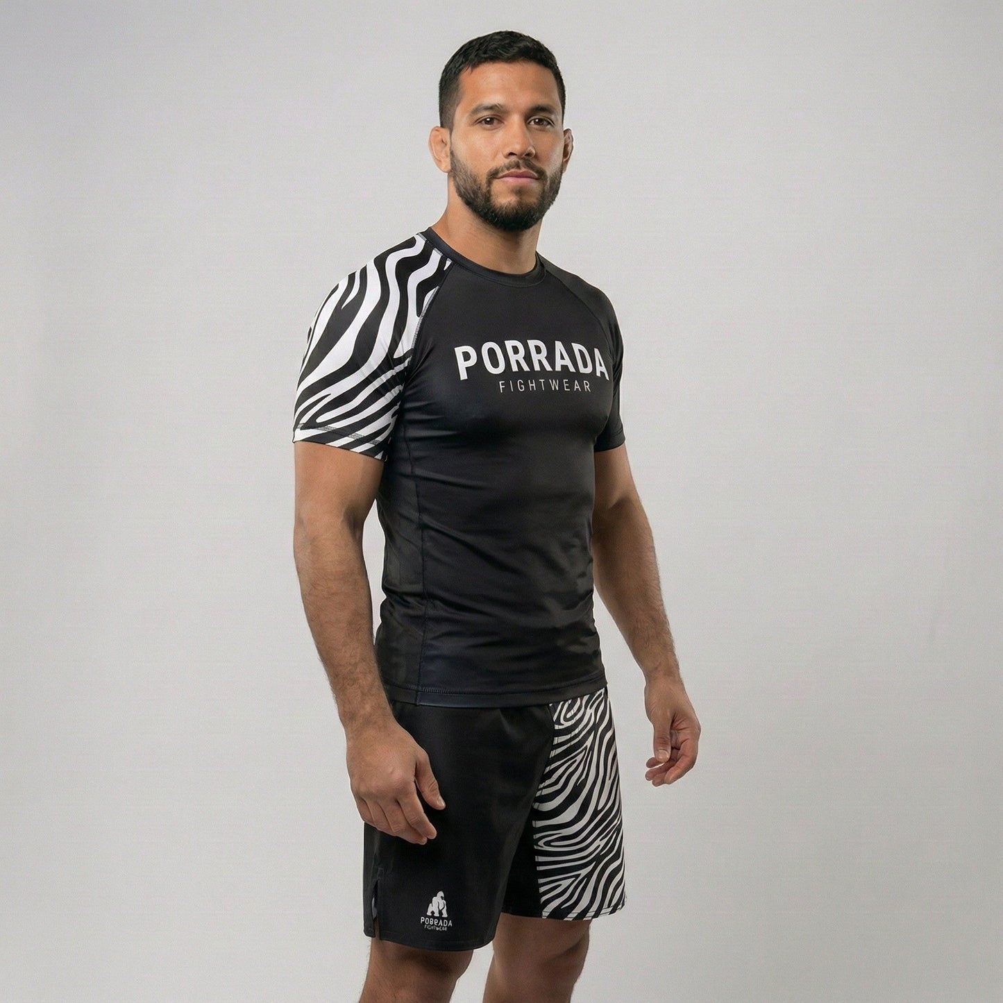 IBJJF WHITE RANKED SHORT SLEEVE RASH GUARD