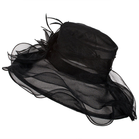 Iridescent Polyester Roses Organza Hat