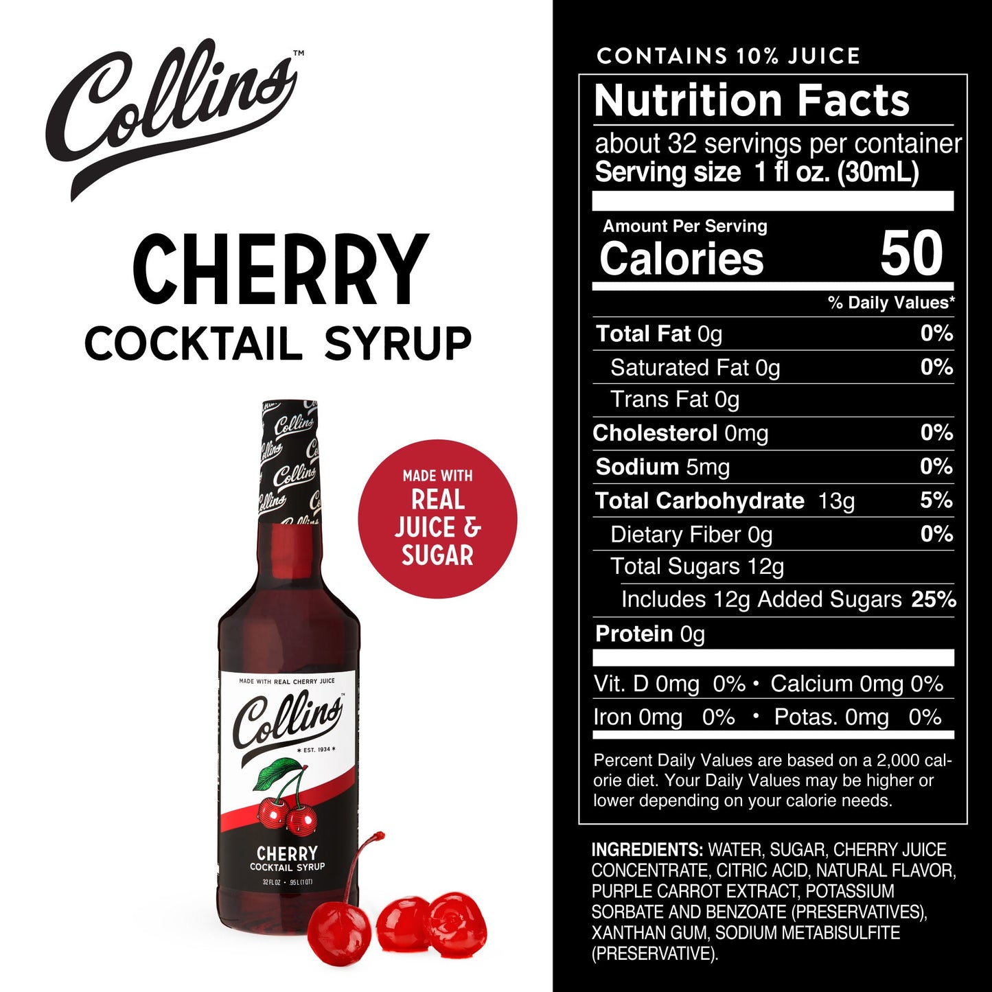 Cherry Cocktail Syrup 32 oz