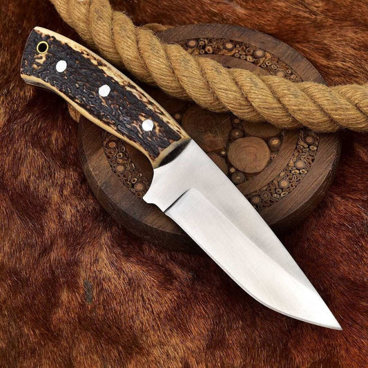 Custom Handmade Great Skinning Knife with Leather Sheath