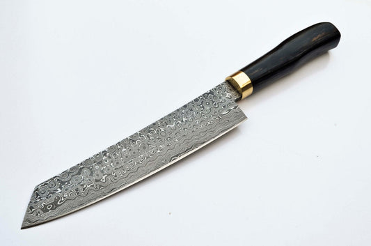 Custom Handmade Raindrop Damascus Steel Chef Knife