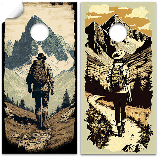 Hikers Outdoors - Cornhole Board Wrap - Set of 2