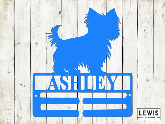 Yorkshire Terrier Leash Hanger with Custom Name, Metal Sign, Yorkie Sign, Custom Metal Sign, Yorkie, Dog Lovers, Dog Sign, Dog Leash Hanger