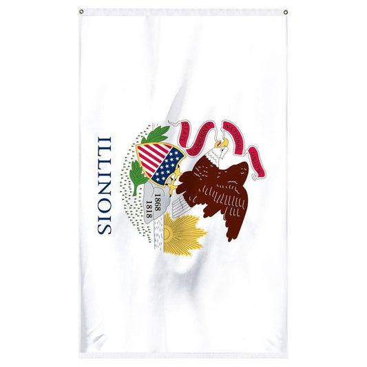 Illinois State Flag 3x5 - Durable Nylon, Brass Grommets, Made in USA