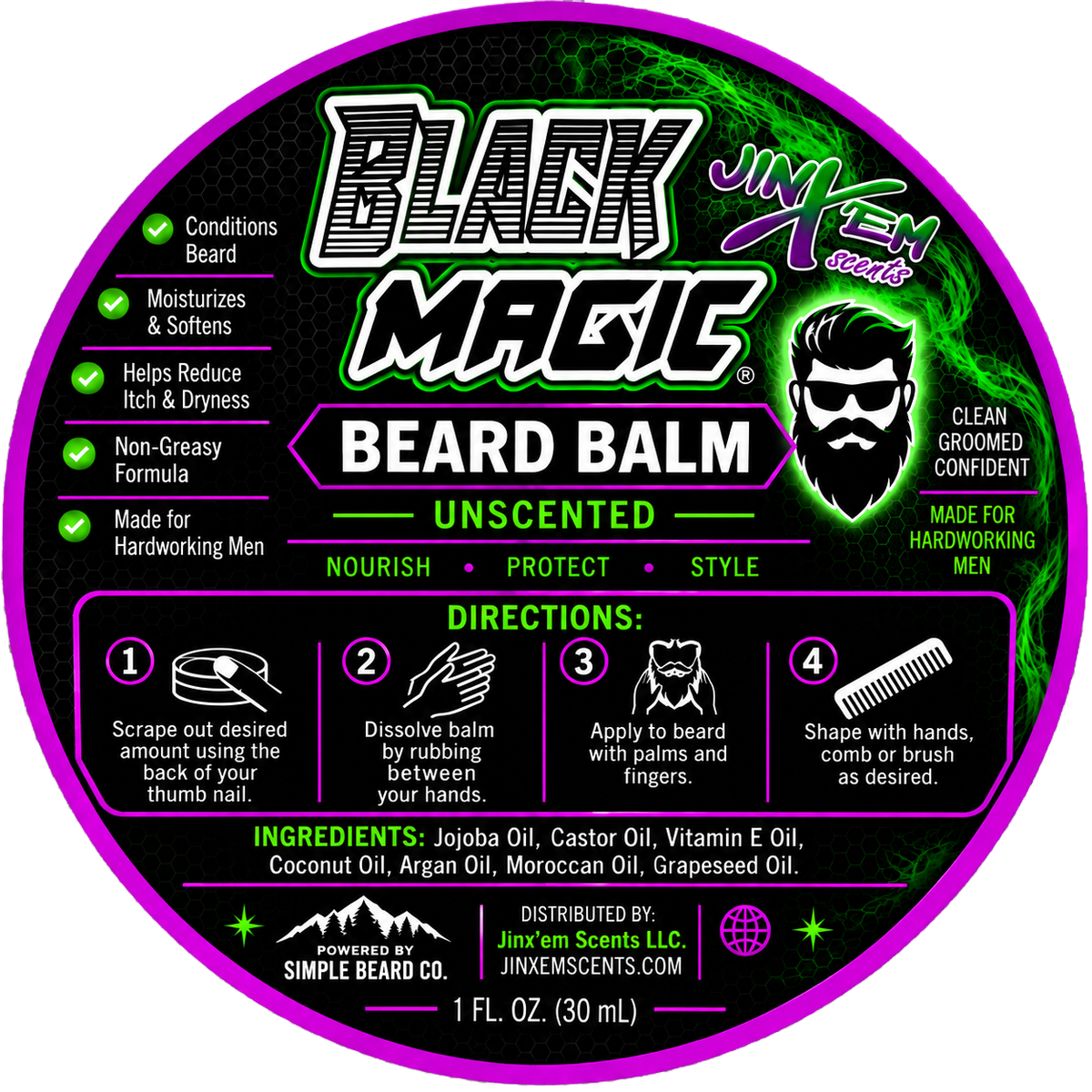 Black Magic Unscented Beard Balm