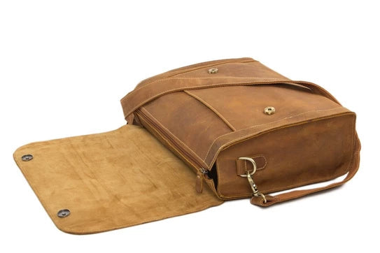 Light Brown Leather Camera Bag