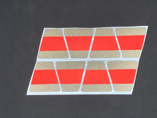 MATTE BLACK WITH MATTE RED LINE TRIPLE STRIPE REFLECTIVE HELMET (TET) TETRAHEDRON 8 PACK