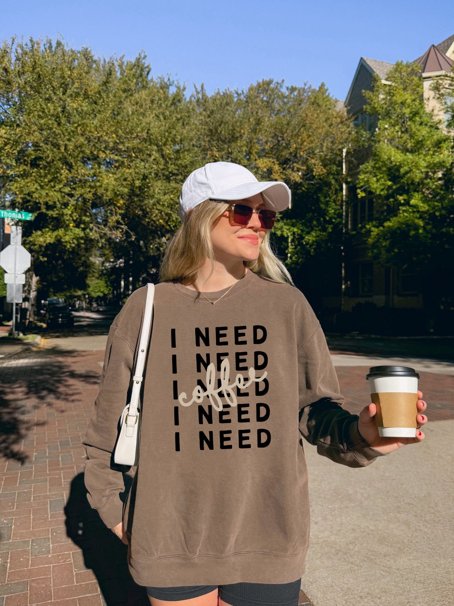 I Need Coffee Crewneck Sweatshirt
