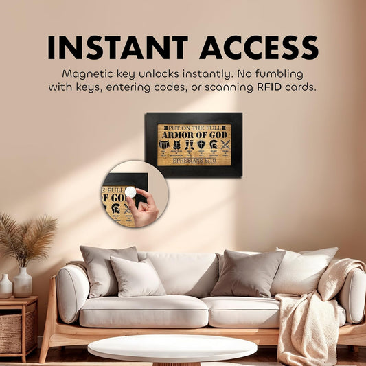 Hidden Gun Cabinet Put On The Full Armor Of God, Secure Concealed Ephesians 6:10 Gun Safe by Bellewood Designs