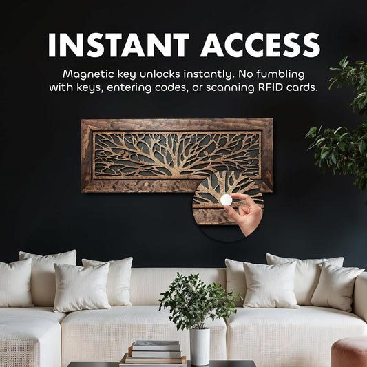 Large Birds in a Tree Gun Concealment Furniture, Concealed Shelf, Hidden Storage for Rifles, Shotguns, & Handguns