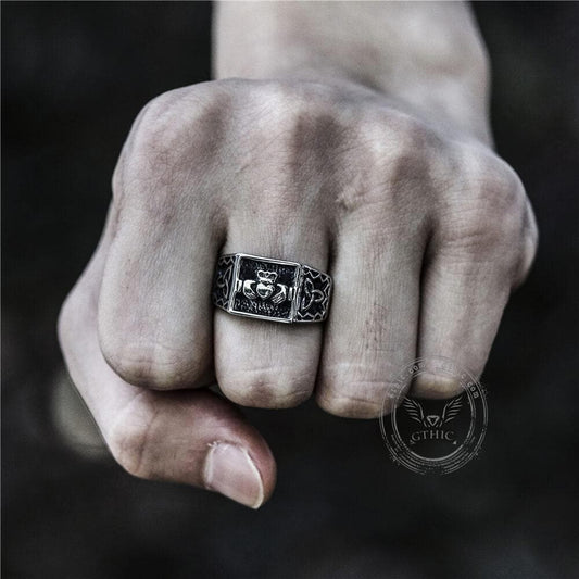 Irish Claddagh Stainless Steel Celtic Knots Ring