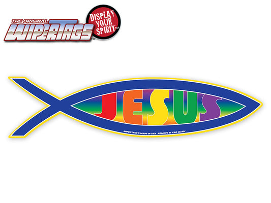 Jesus Fish Rainbow WiperTags