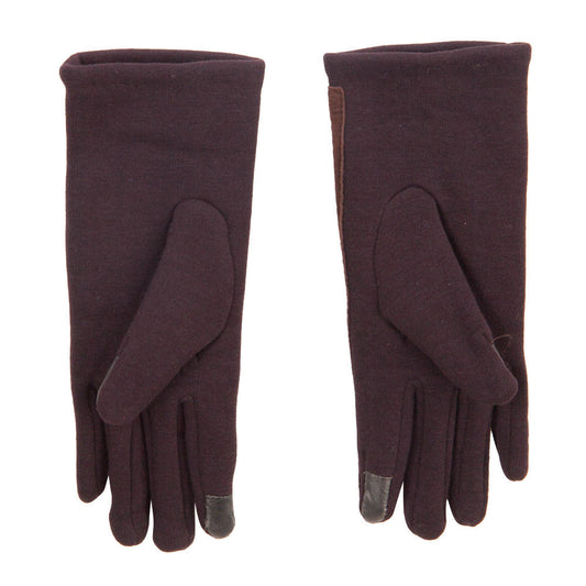 Women's Jersey Leather Texting Gloves