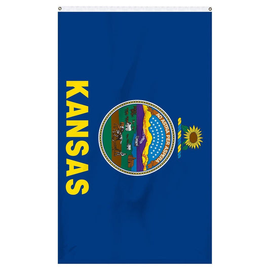 Kansas State Flag 3x5 - Durable Nylon American Made Outdoor Flag